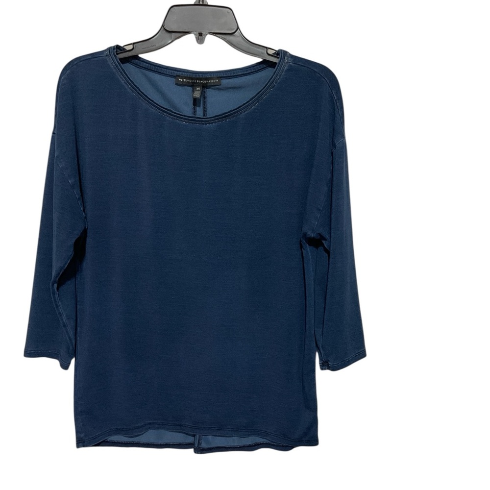White House Black Market Deep Blue 3/4 Sleeve Top In Women's Size XS